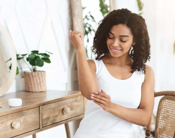 Moisturising dry skin | Beauty by Ruth Woman moisturising dry skin, a key step when waxing with eczema