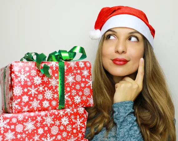 A festive display of Beauty by Ruth Christmas Gift Vouchers, providing a luxury gifting option for beauty and skin treatments at our Maghull salon.