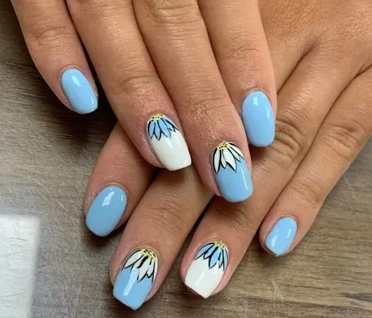 A professional application of a Shellac Fingers and Toes treatment, featuring a high-gloss gel polish finish at Beauty by Ruth Maghull.